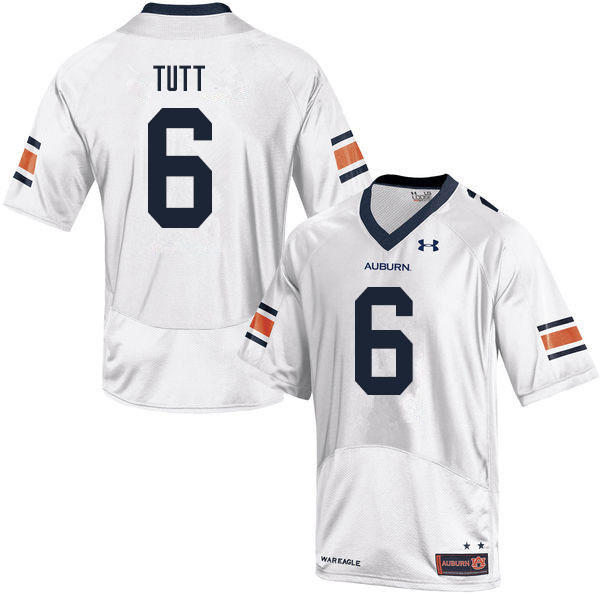 Men #6 Christian Tutt Auburn Tigers College Football Jerseys Sale-White